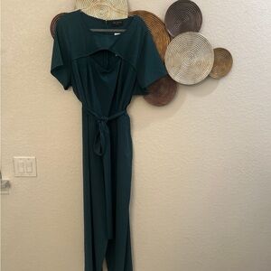 Lane Bryant green jumpsuit size 24 NWT‎ 63” long